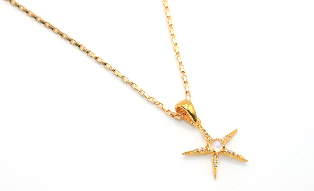 star pendant necklace with moonstone jessica santander