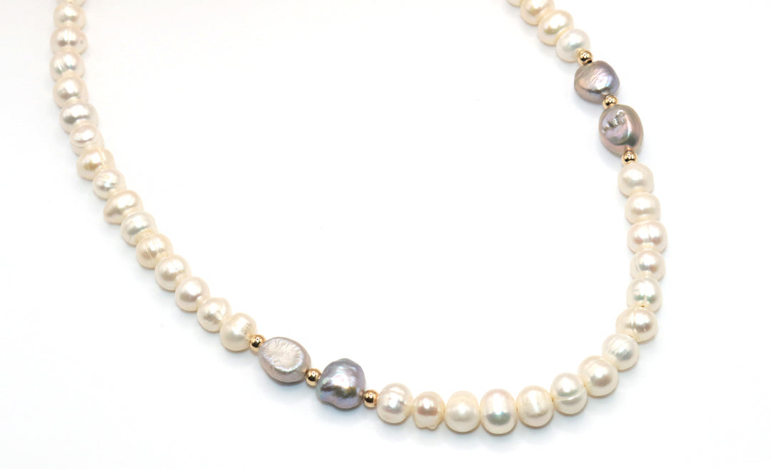 white and gray pearl choker jessica santander