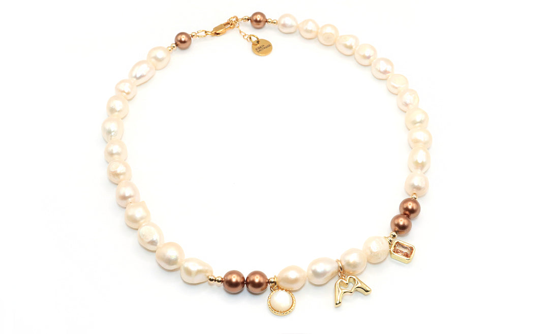 Bold and Beautiful Pearl Charm Necklace
