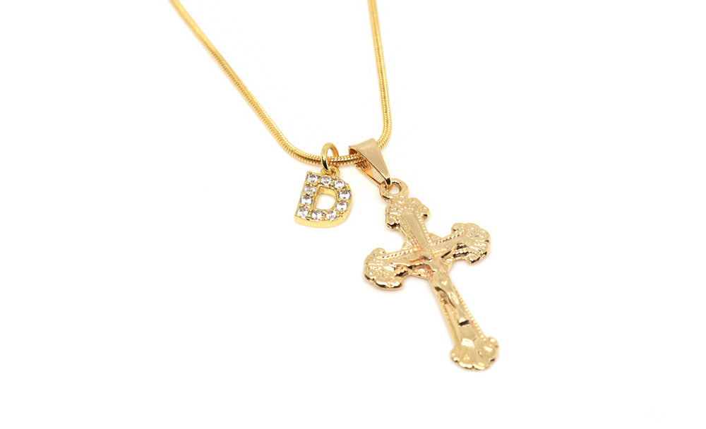dainty 14kt gold filled cross necklace faith collection Jessica Santander