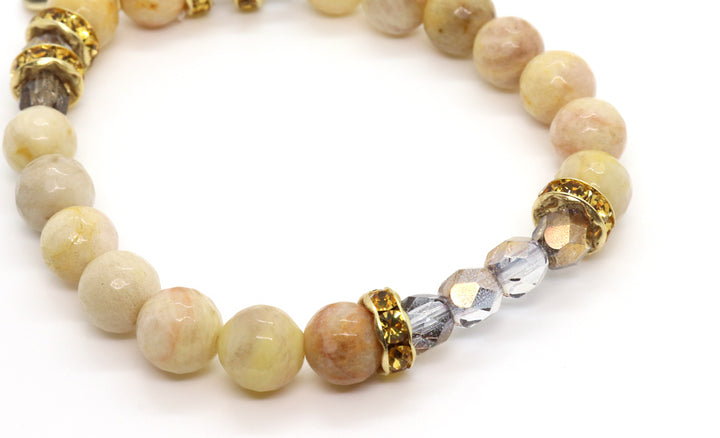 yellow sunstone gemstone beaded bracelet fall collection