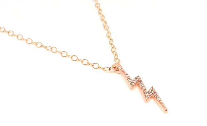 rose-gold-filled-lightning-charm-necklace-handmade-dainty-jewelry