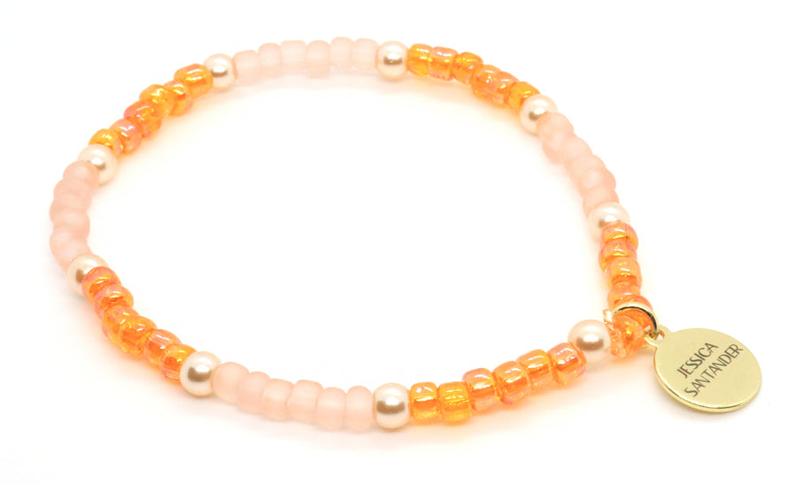 orange-peach-seed-beads-stretchy-bracelet