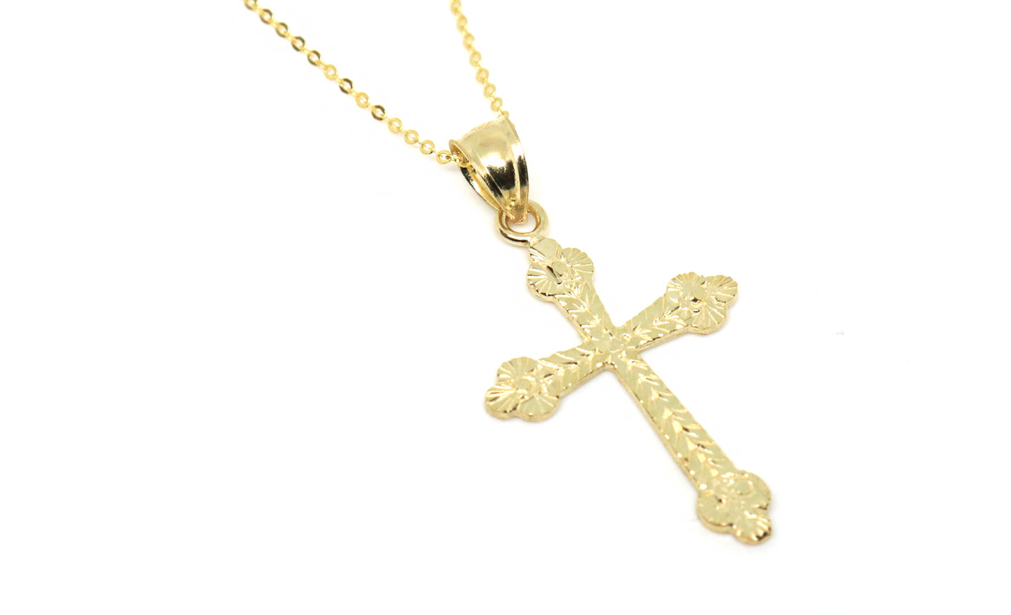 Pure gold clearance cross necklace