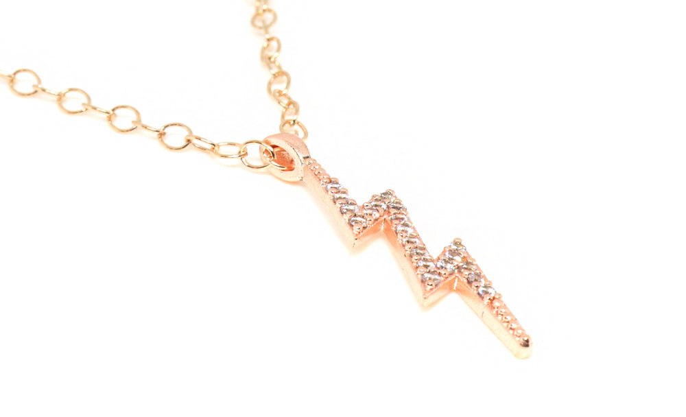 rose-gold-filled-lightning-charm-necklace-handmade-dainty-jewelry