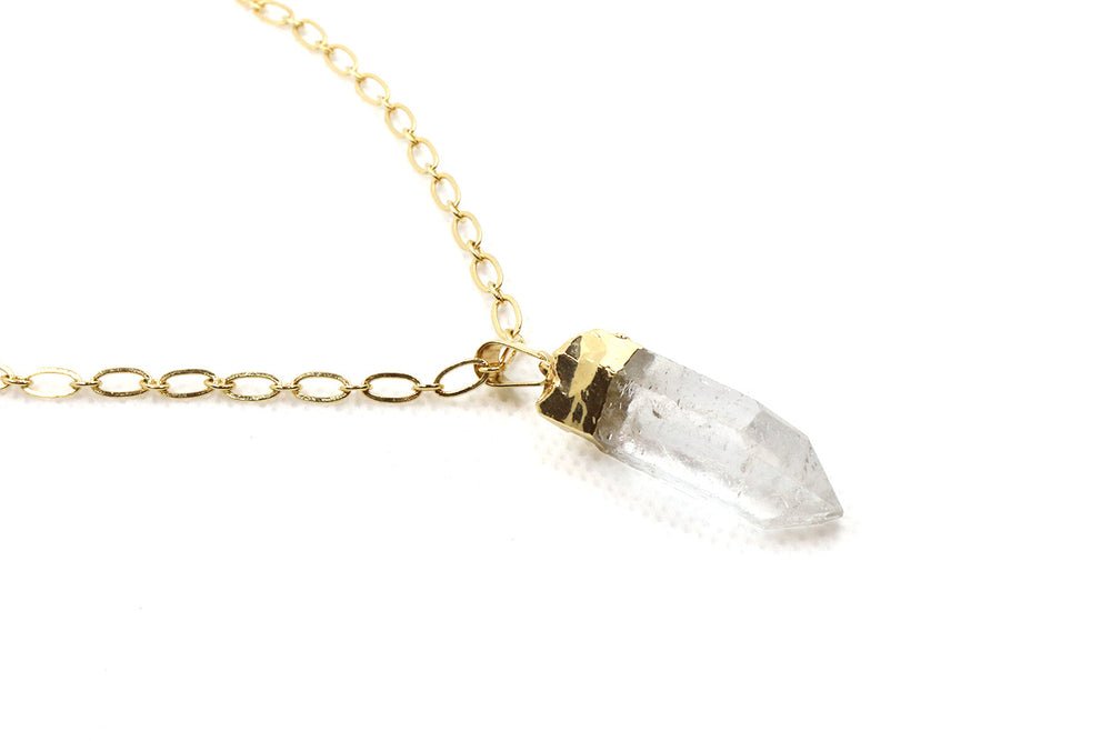 Clear Crystal women pendant necklace with gold chain