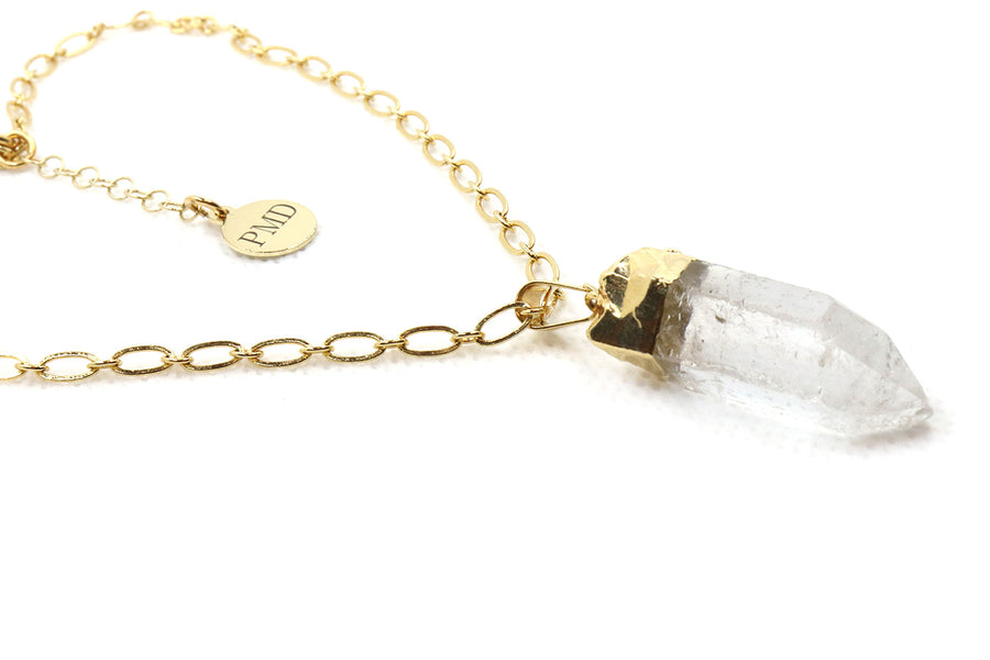 Clear Crystal women pendant necklace with gold chain