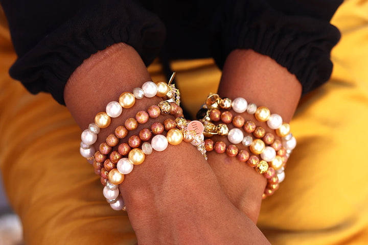 Splendor Rose Gold Beaded Bracelet