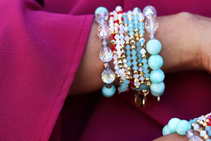 Confident Blue Amazonite Beaded Bracelet
