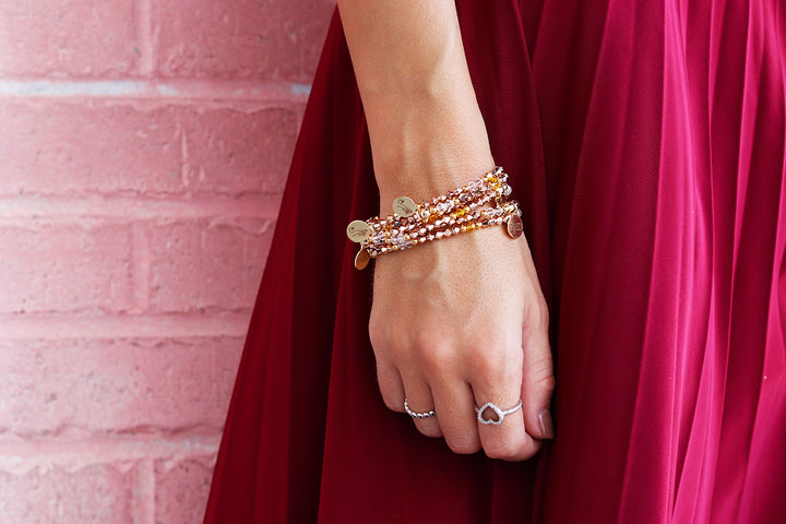rose gold and sunflower yellow swarovski crystal bracelet