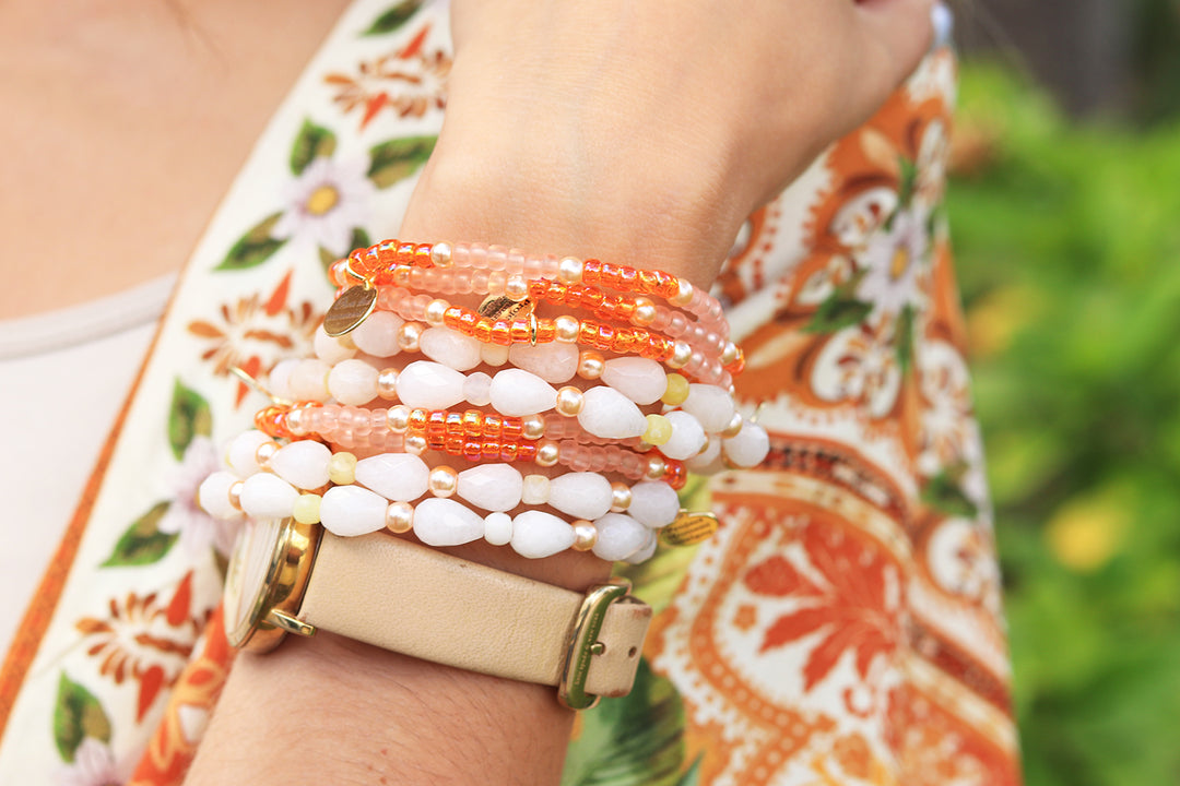 snow-quartz-tear-drop-orange-seed-beads-bracelet-online-handmade