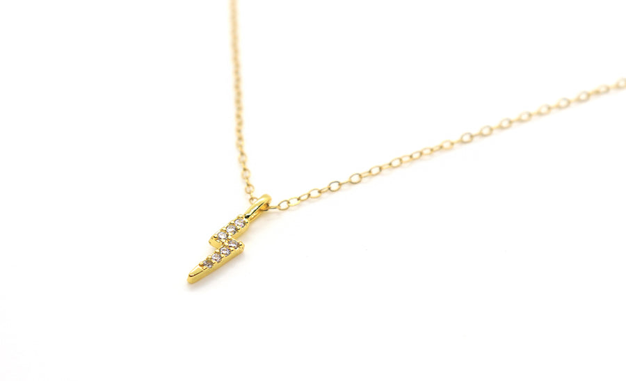 14kt-gold-filled-lightning- pave-necklace-dainty-handmade